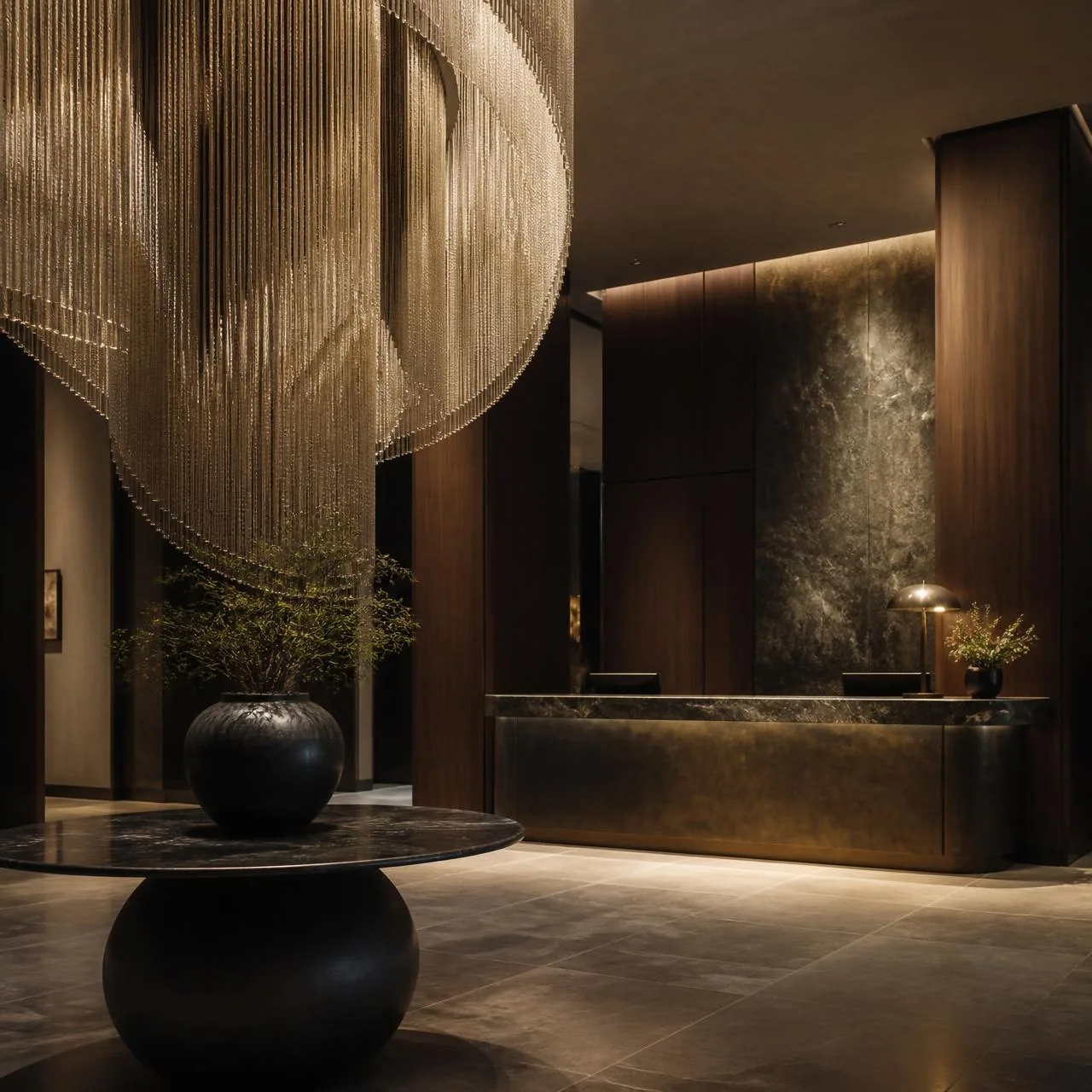 Instalasi pearl anniversary di lobby utama Fairmont Jakarta